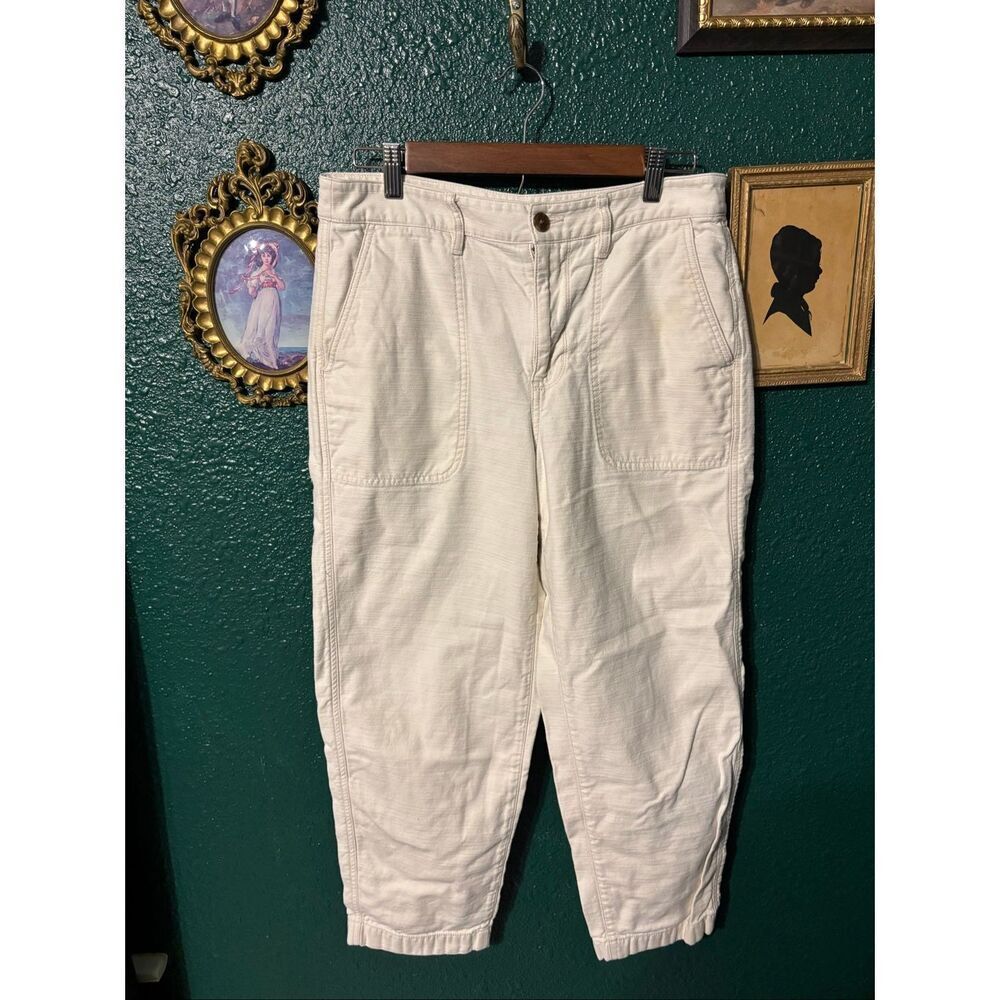 J.Crew Ivory Cropped Pants Sz 8